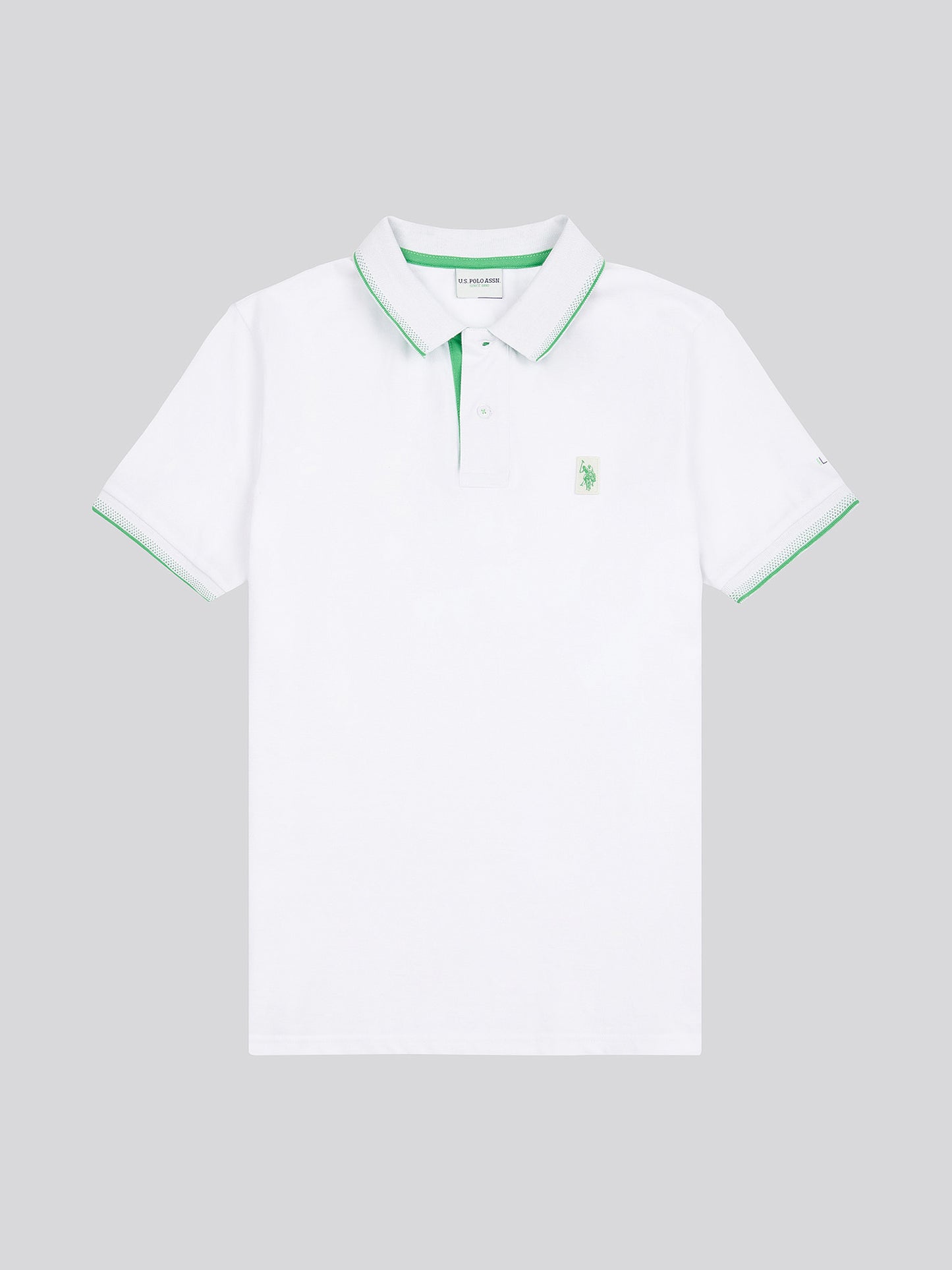 Mens Life Double Horsemen Polo Shirt in Bright White