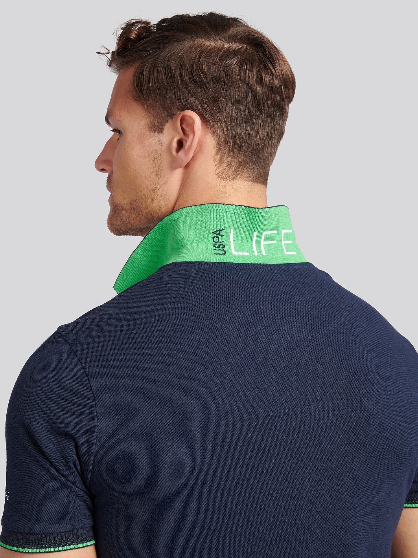 Mens Life Double Horsemen Polo Shirt in Dark Sapphire Navy