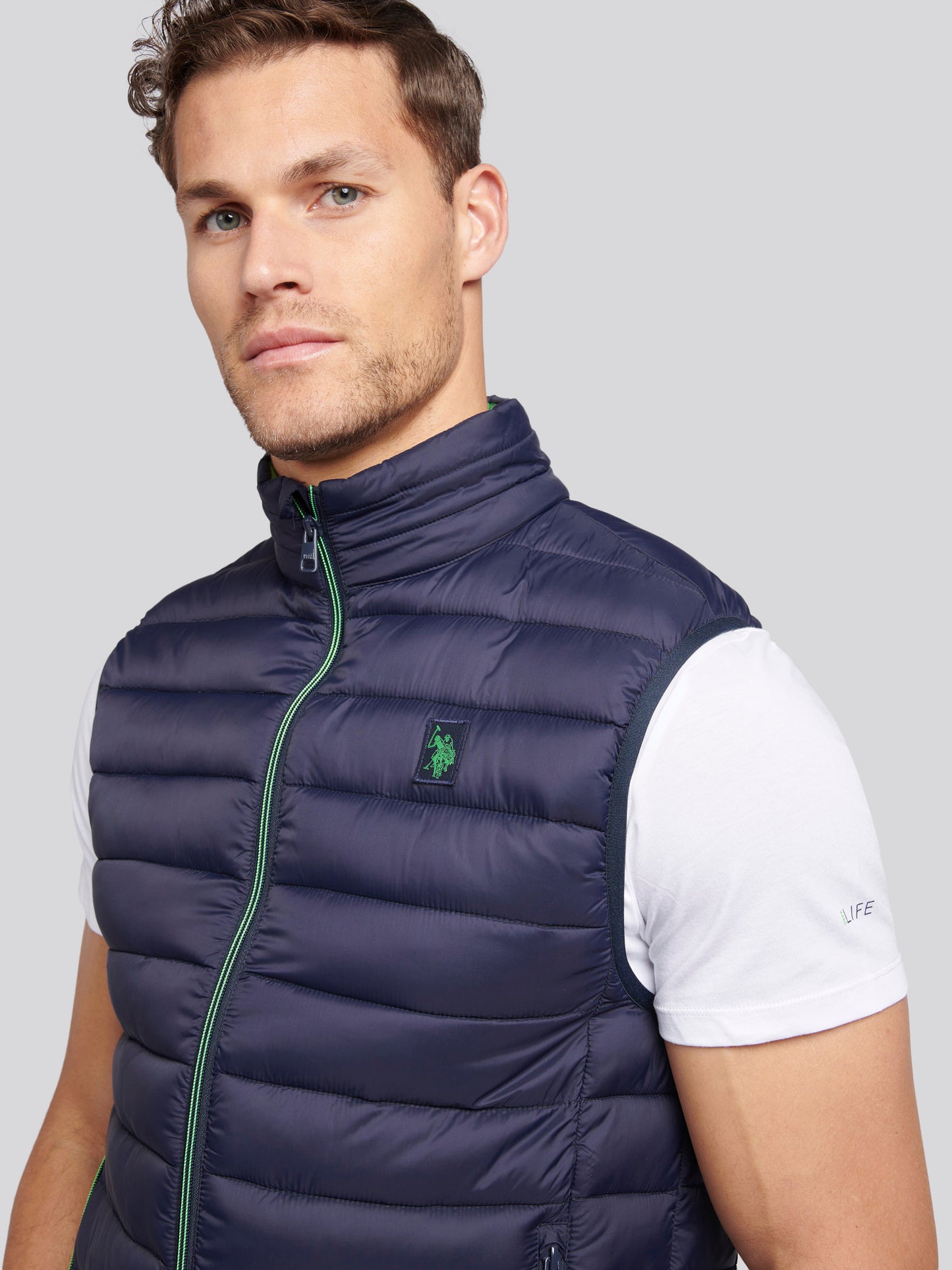 Mens Life Bound Quilted Gilet in Dark Sapphire Navy