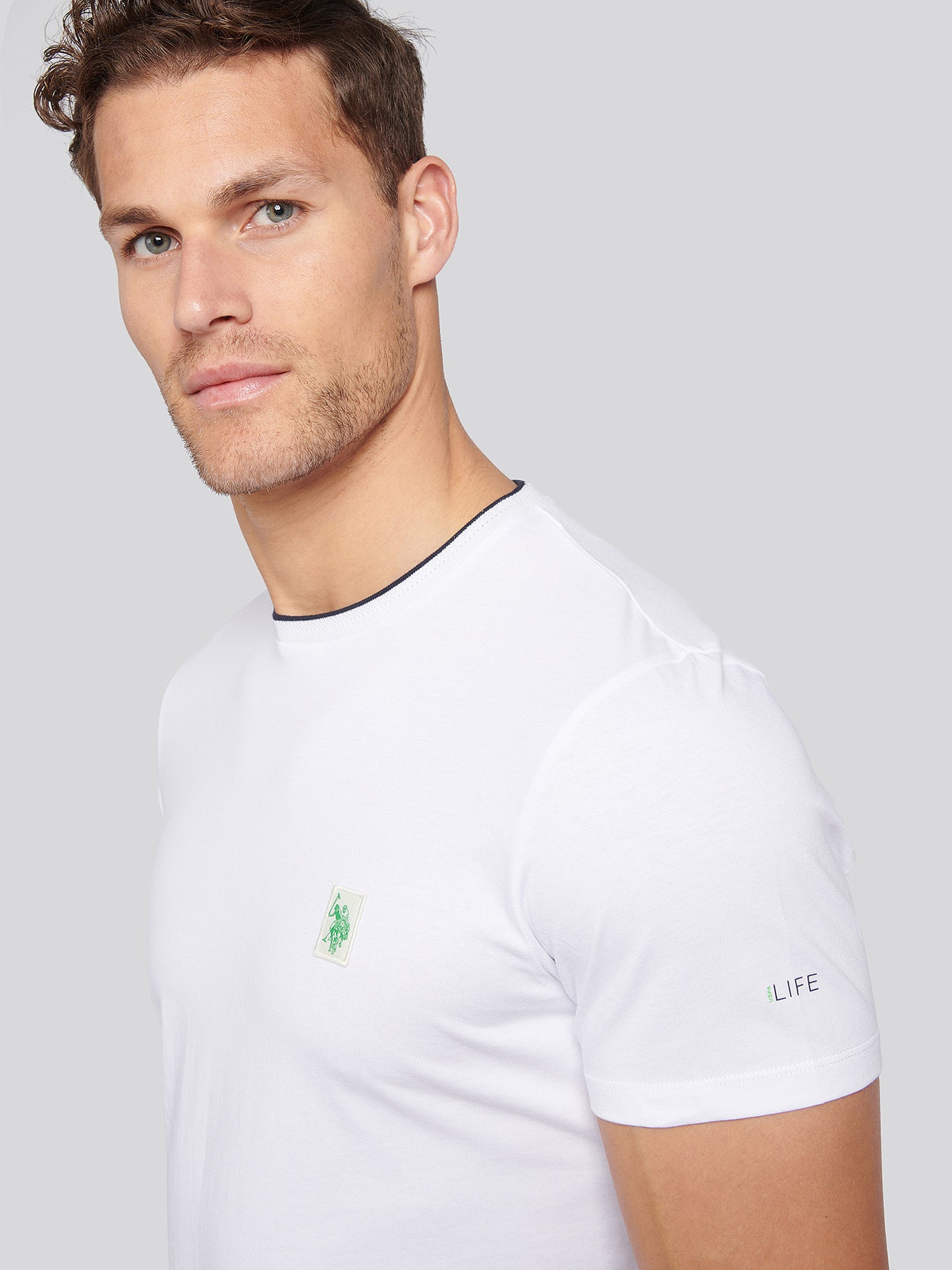 Mens Life Double Horsemen T-Shirt in Bright White