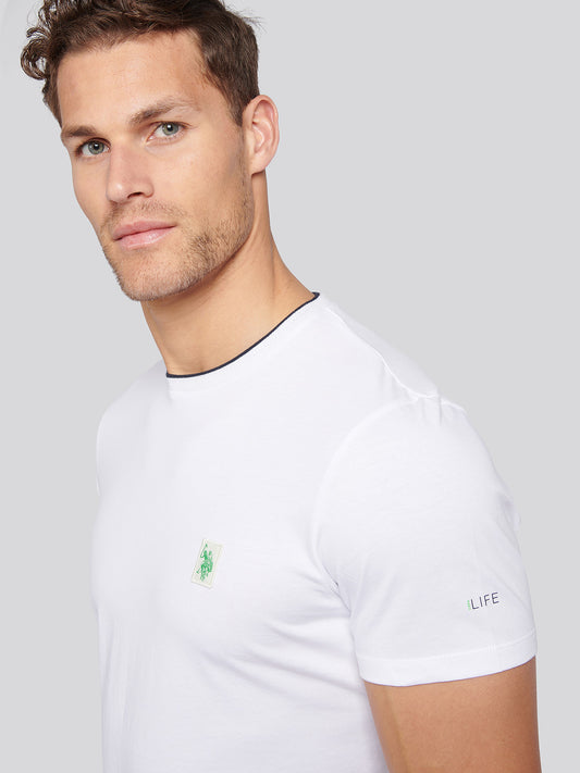 Mens Life Double Horsemen T-Shirt in Bright White