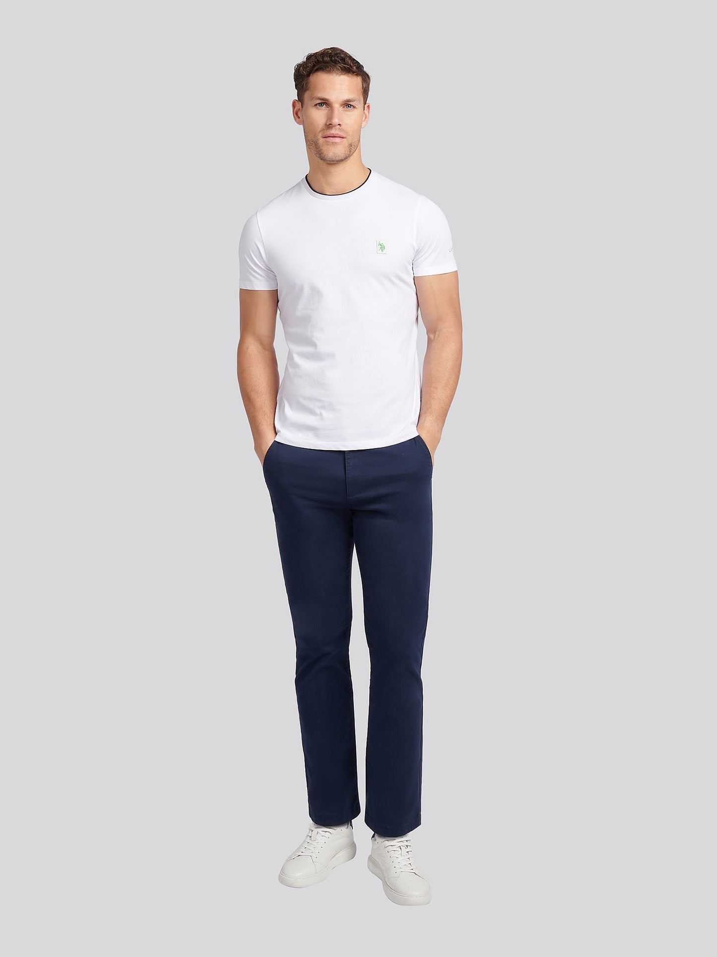 Mens Life Double Horsemen T-Shirt in Bright White