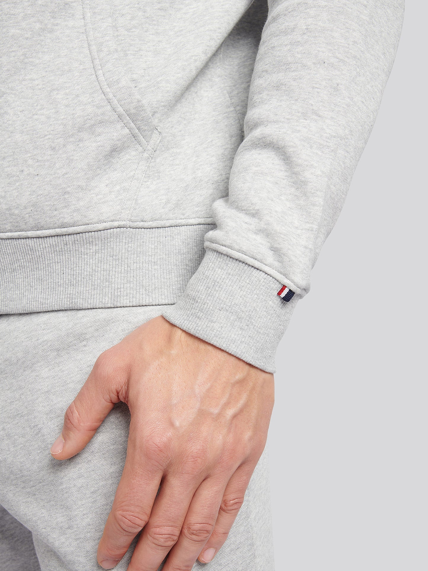 Mens Classic Fit Player 3 Zip Hoodie in Mid Grey Marl