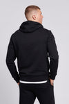 Mens Classic Fit Double Horsemen Hoodie in Black Bright White DHM