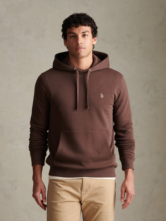Mens Double Horsemen Embroidered Hoodie Bracken