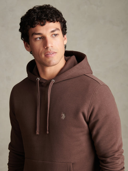 Mens Double Horsemen Embroidered Hoodie Bracken