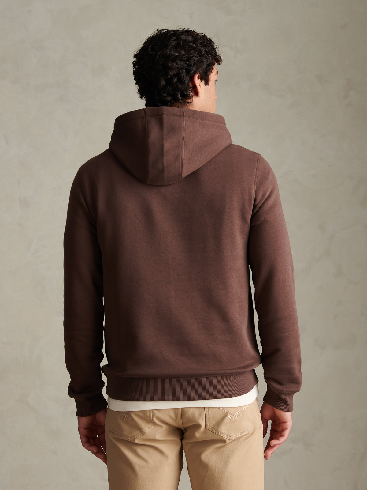 Mens Double Horsemen Embroidered Hoodie Bracken