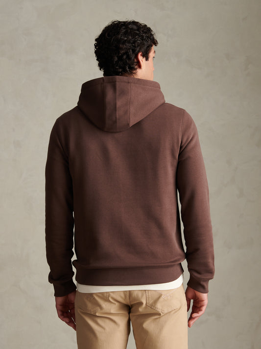 Mens Double Horsemen Embroidered Hoodie Bracken