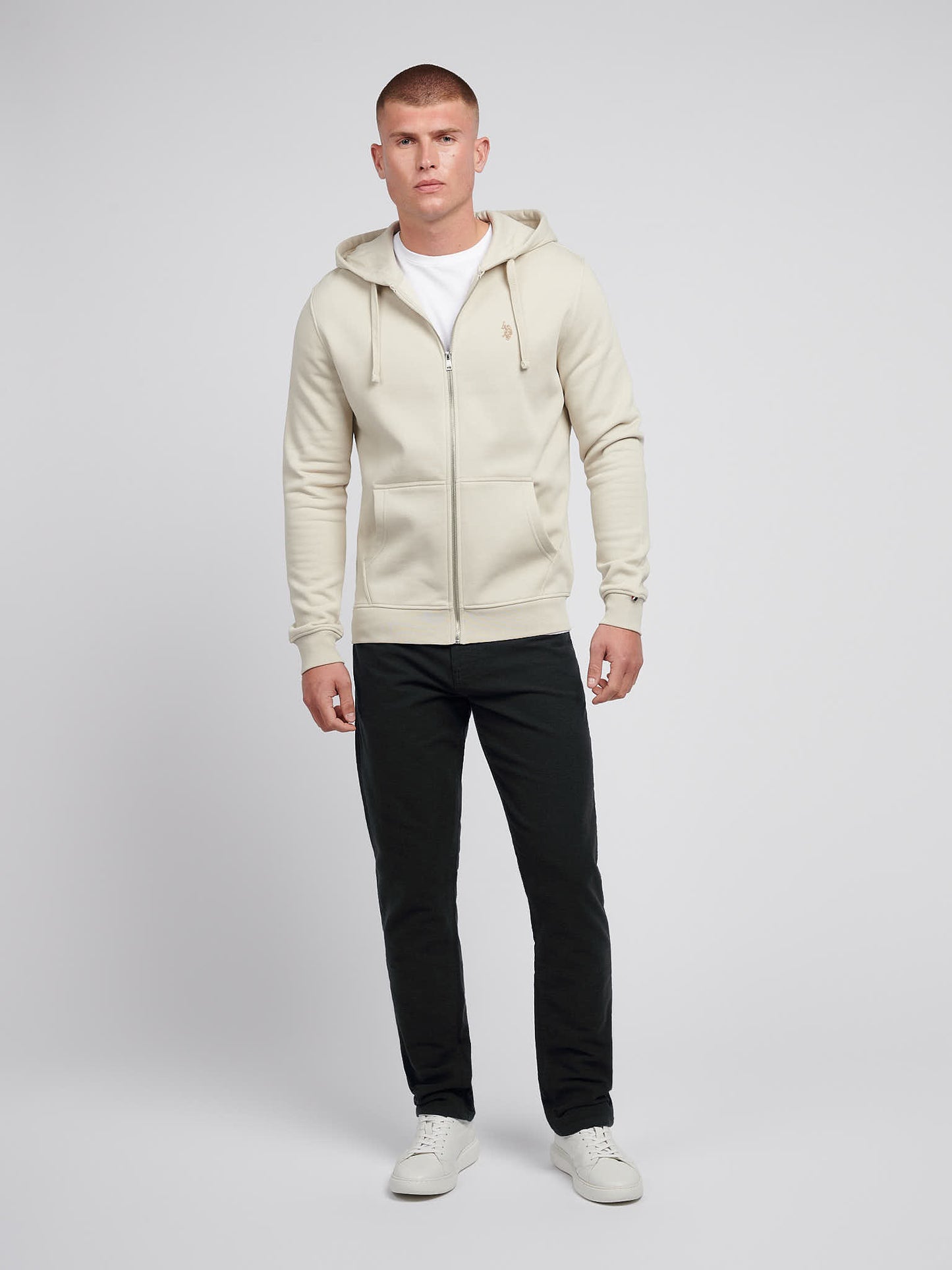 Mens Double Horsemen Zip Hoodie in Moonstruck – U.S. Polo