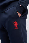 Mens Classic Fit Player 3 Joggers in Dark Sapphire Navy / Haute Red DHM