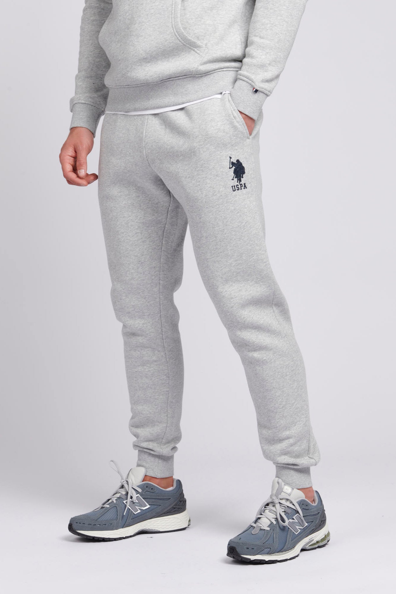 Mens Classic Fit Player 3 Joggers in Mid Grey Marl