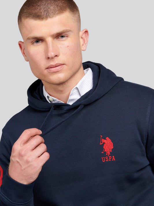 Mens Player 3 Hoodie in Dark Sapphire Navy / Haute Red DHM