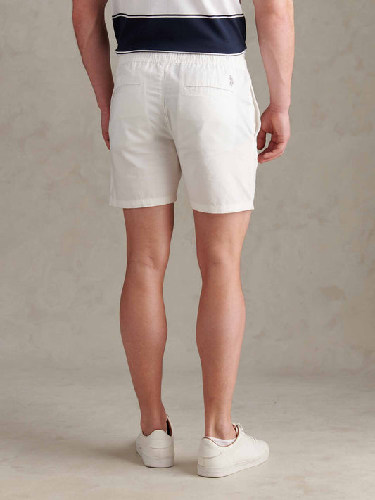 Mens Linen Blend Deck Shorts Bright White