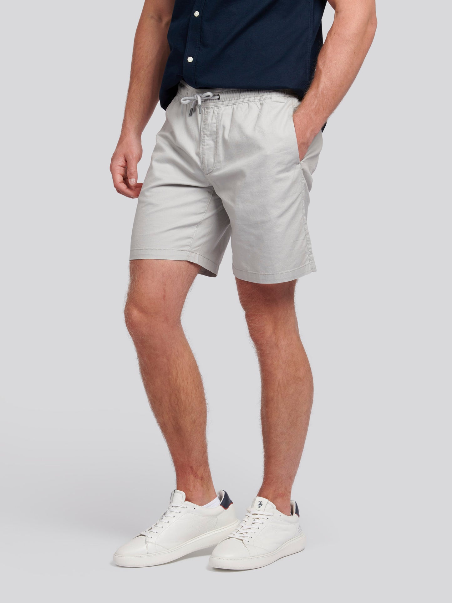 Mens Linen Blend Deck Shorts in Harbor Mist