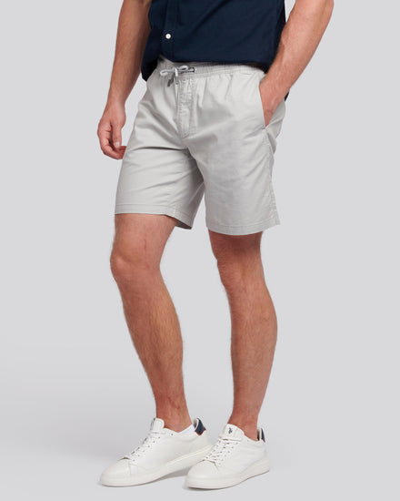 Mens Linen Blend Deck Shorts in Harbor Mist