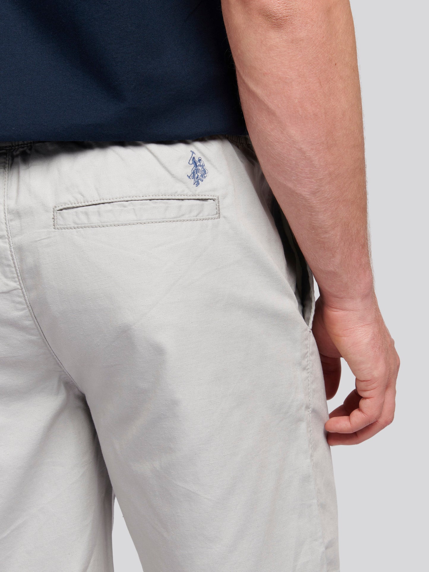 Mens Linen Blend Deck Shorts in Harbor Mist
