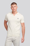 Mens Regular Fit Combed Cotton Polo Shirt in Birch Marl