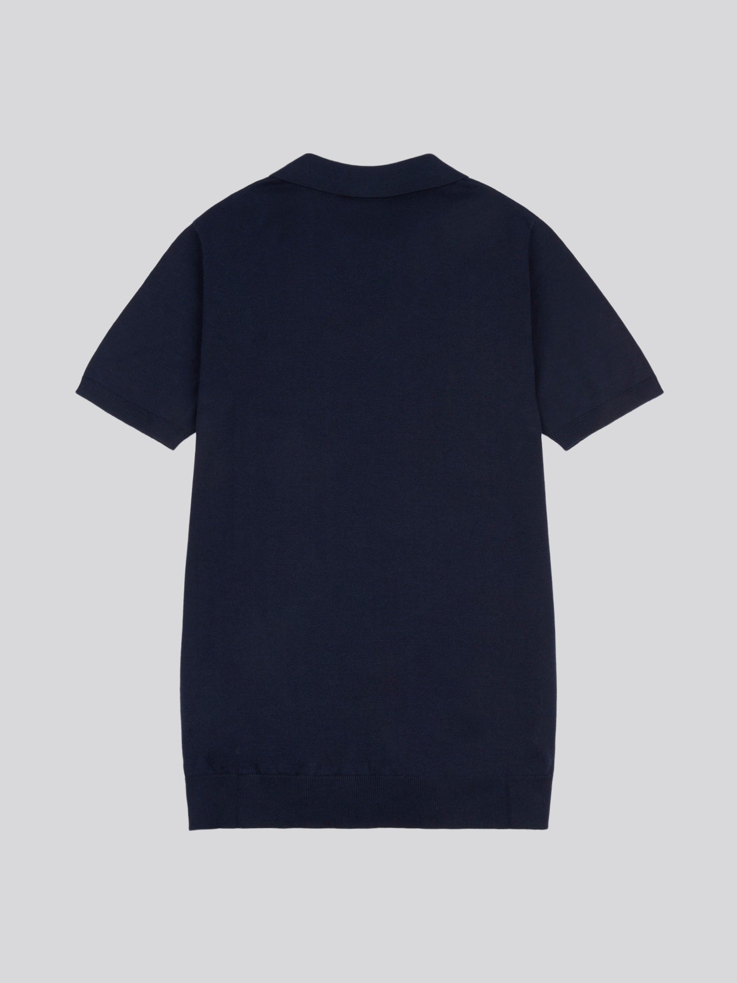 Mens Combed Cotton Revere Polo Shirt in Dark Sapphire Navy / Multi Coloured DHM