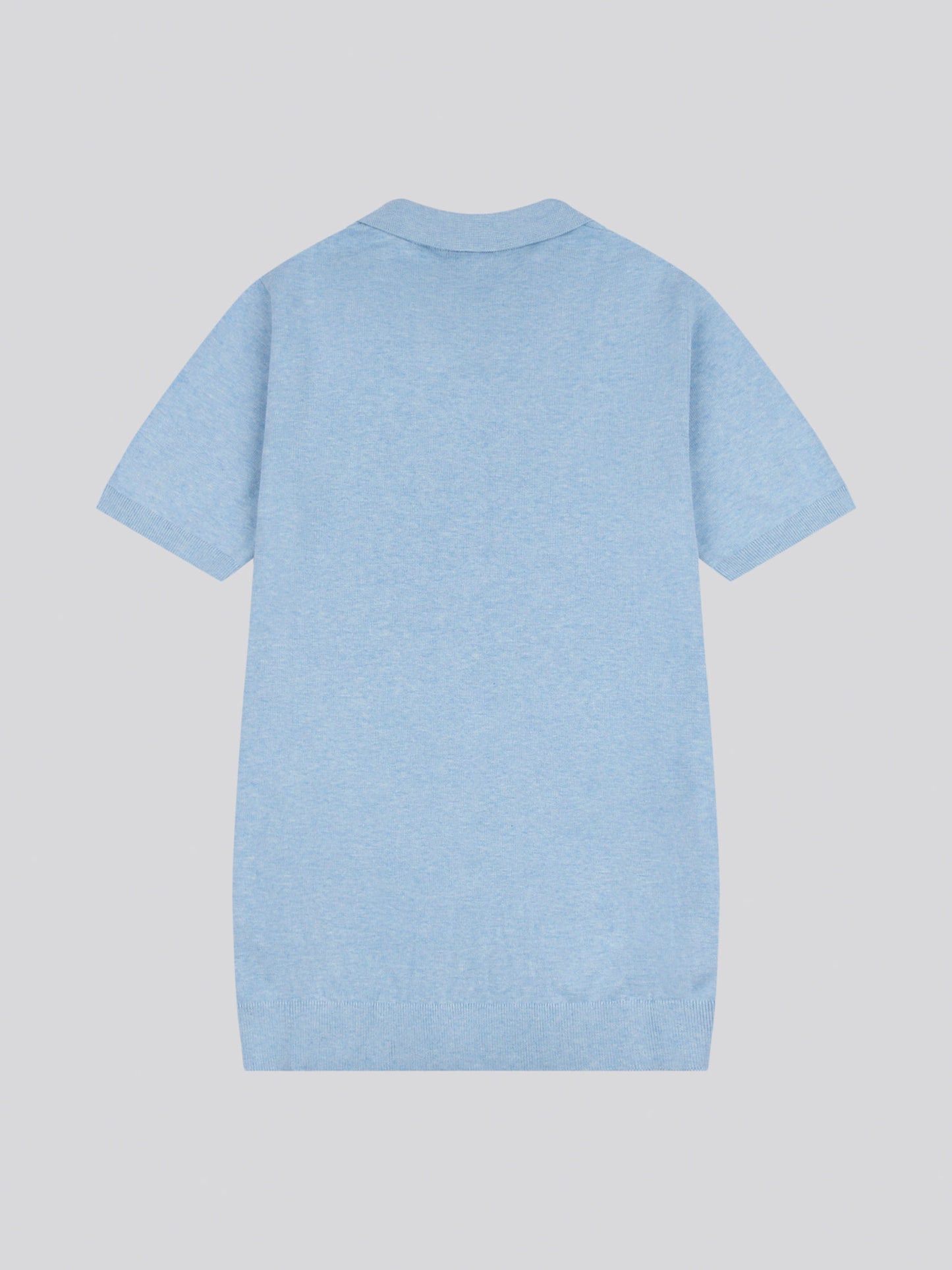 Mens Combed Cotton Revere Polo Shirt in Parisian Blue Marl / Multi Coloured DHM