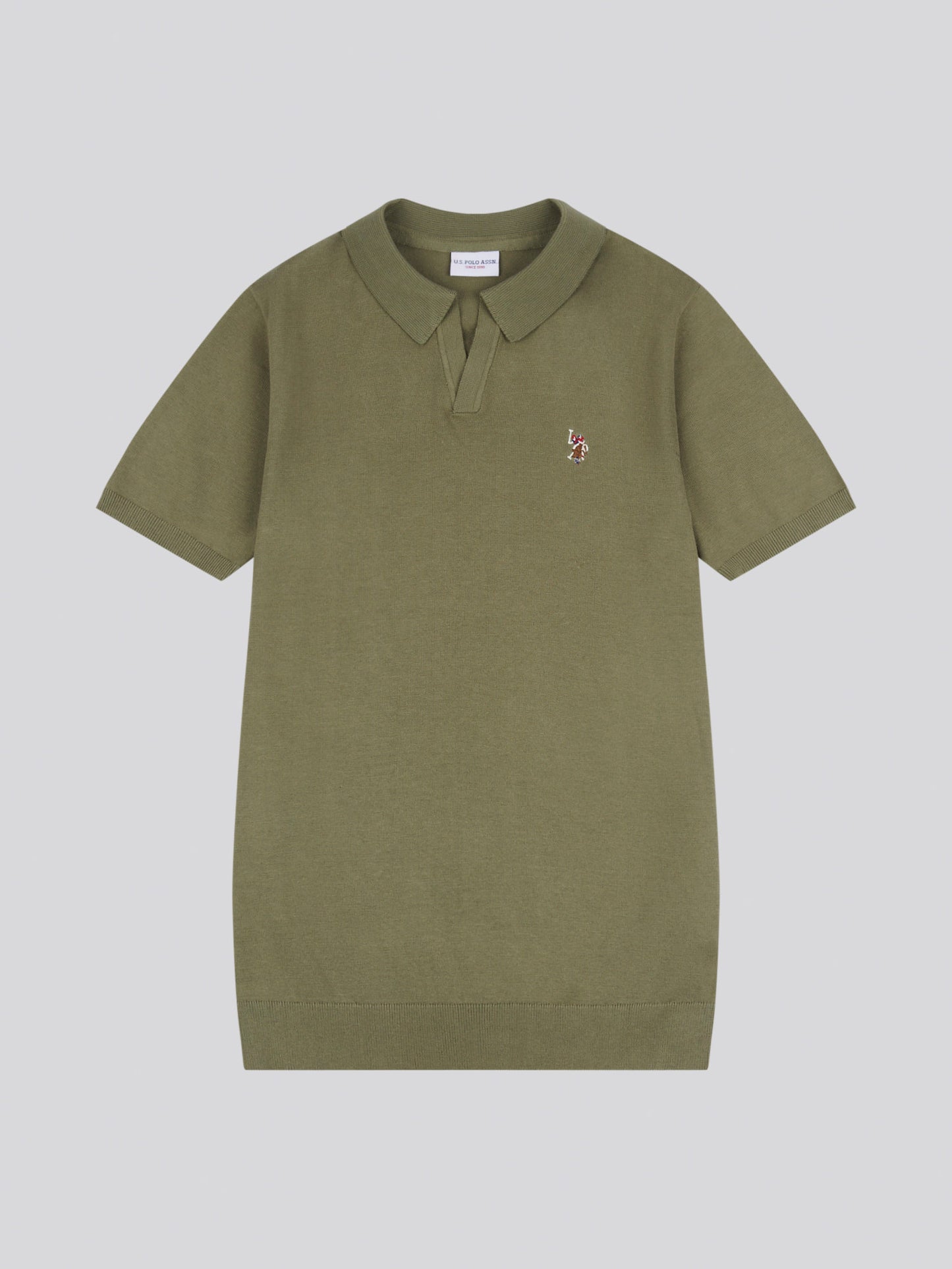 Mens Combed Cotton Revere Polo Shirt in Mulled Basil/Multi coloured DHM