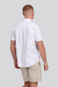 Mens Short Sleeve Oxford Shirt in Bright White