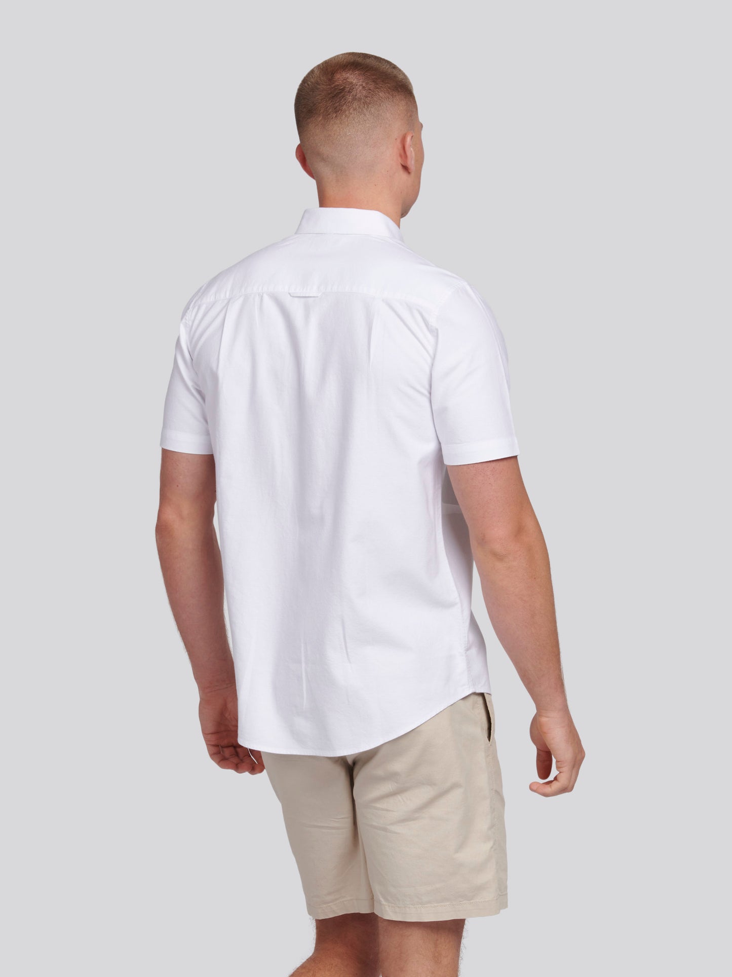 Mens  Short Sleeve Oxford Shirt in Bright White
