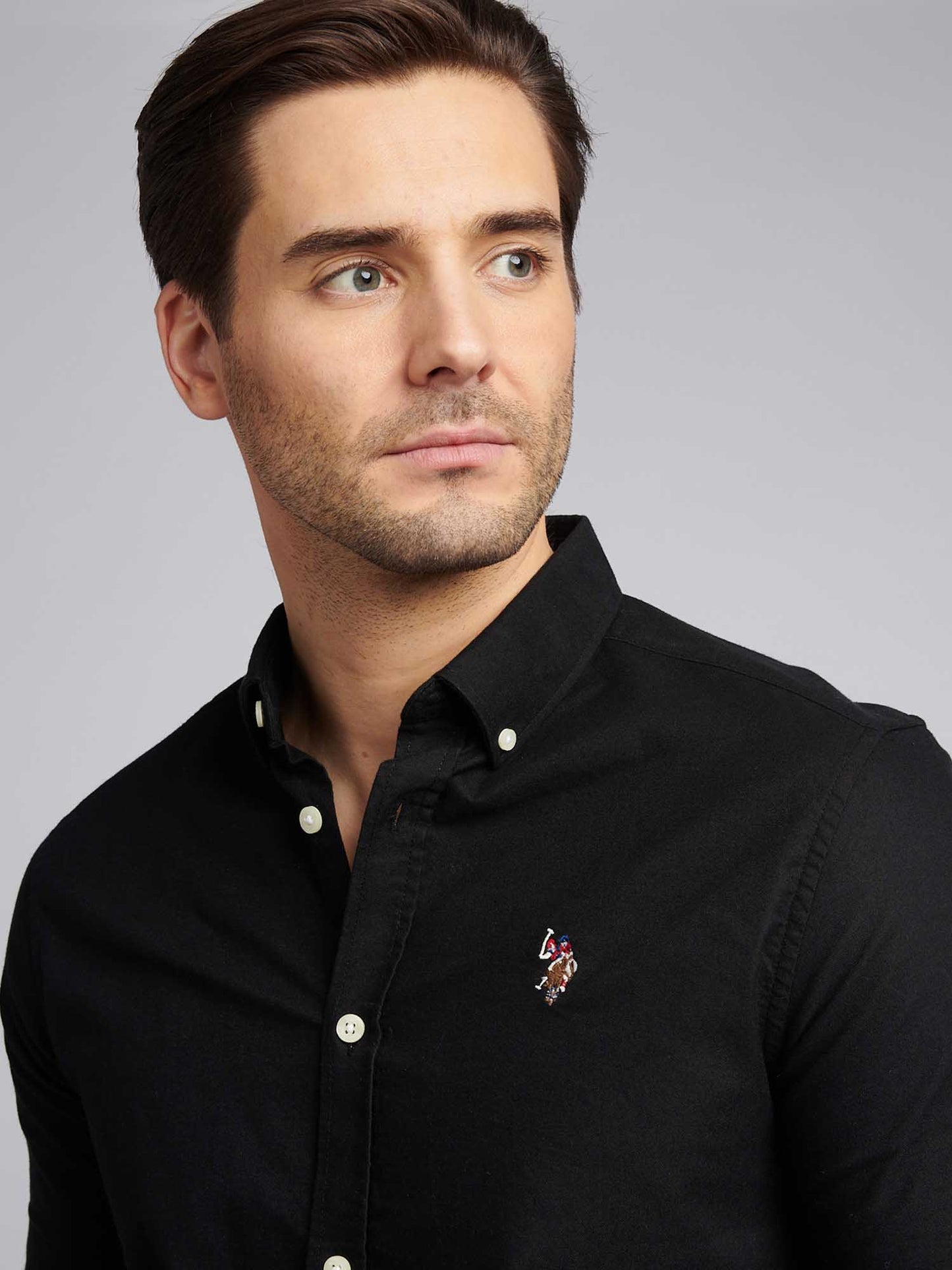 Mens  Short Sleeve Oxford Shirt in Black