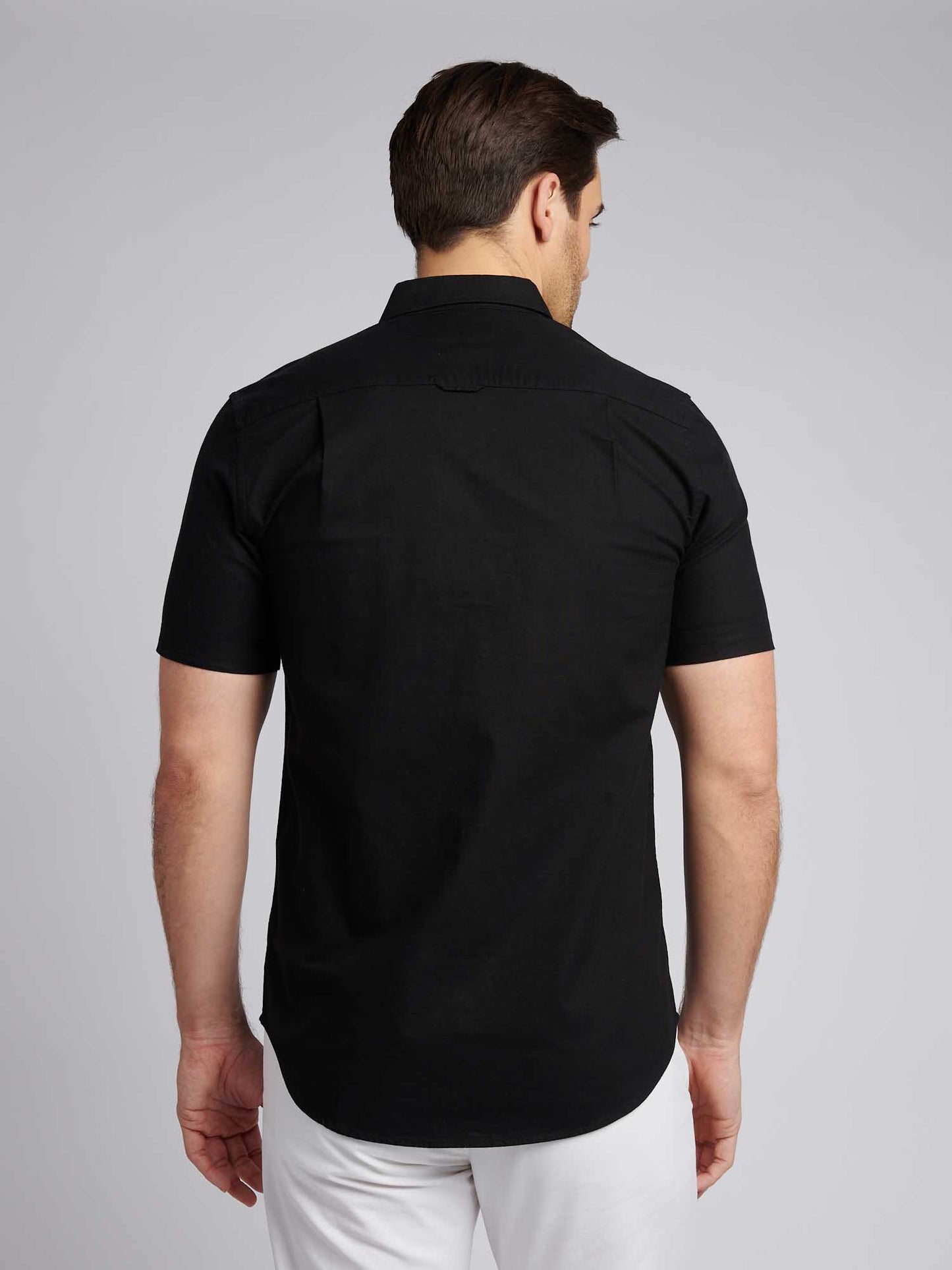 Mens  Short Sleeve Oxford Shirt in Black