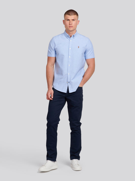 Mens  Short Sleeve Oxford Shirt in Blue Yonder