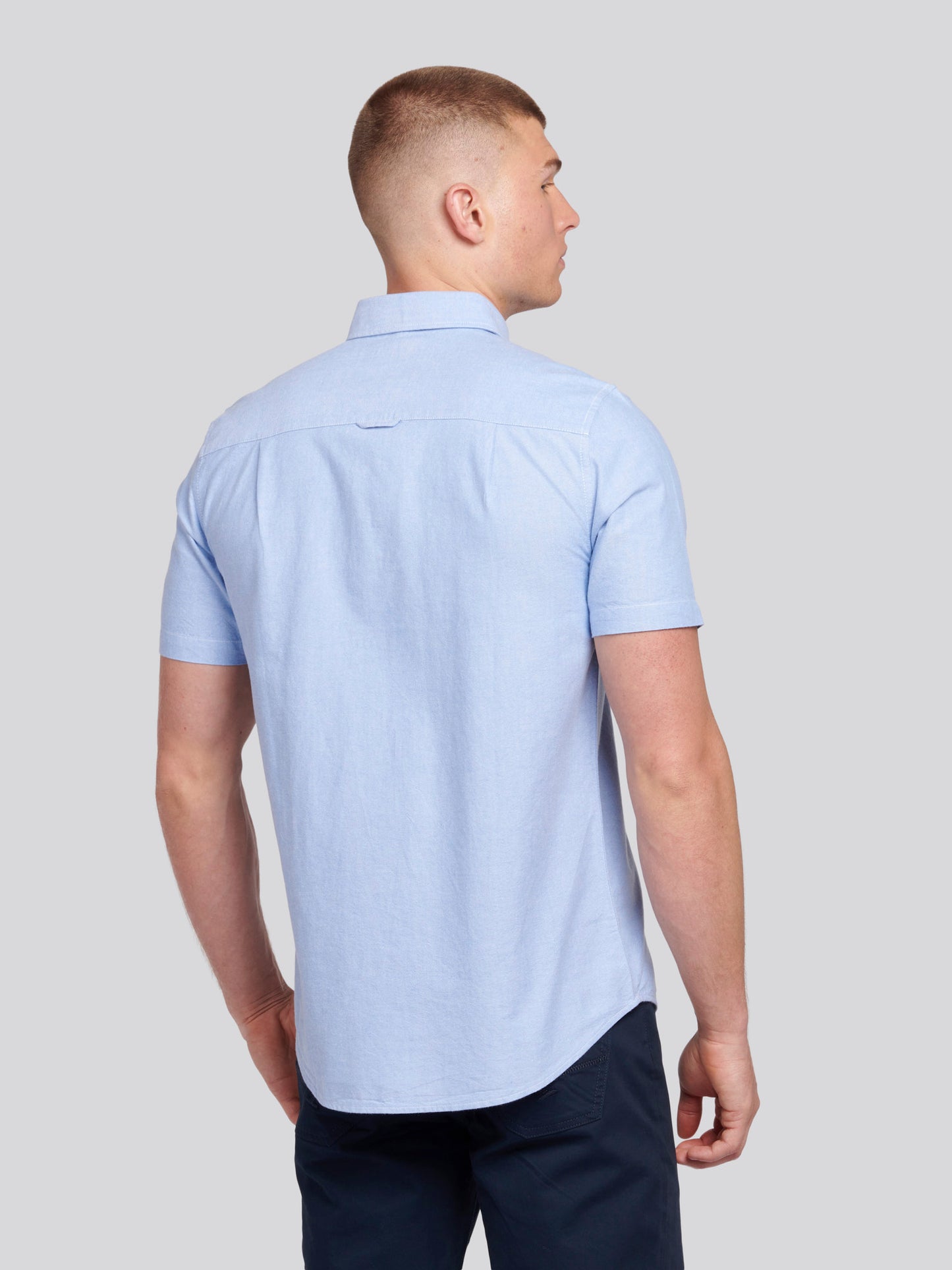 Mens  Short Sleeve Oxford Shirt in Blue Yonder