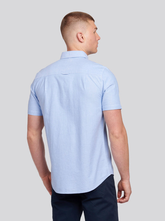 Mens  Short Sleeve Oxford Shirt in Blue Yonder