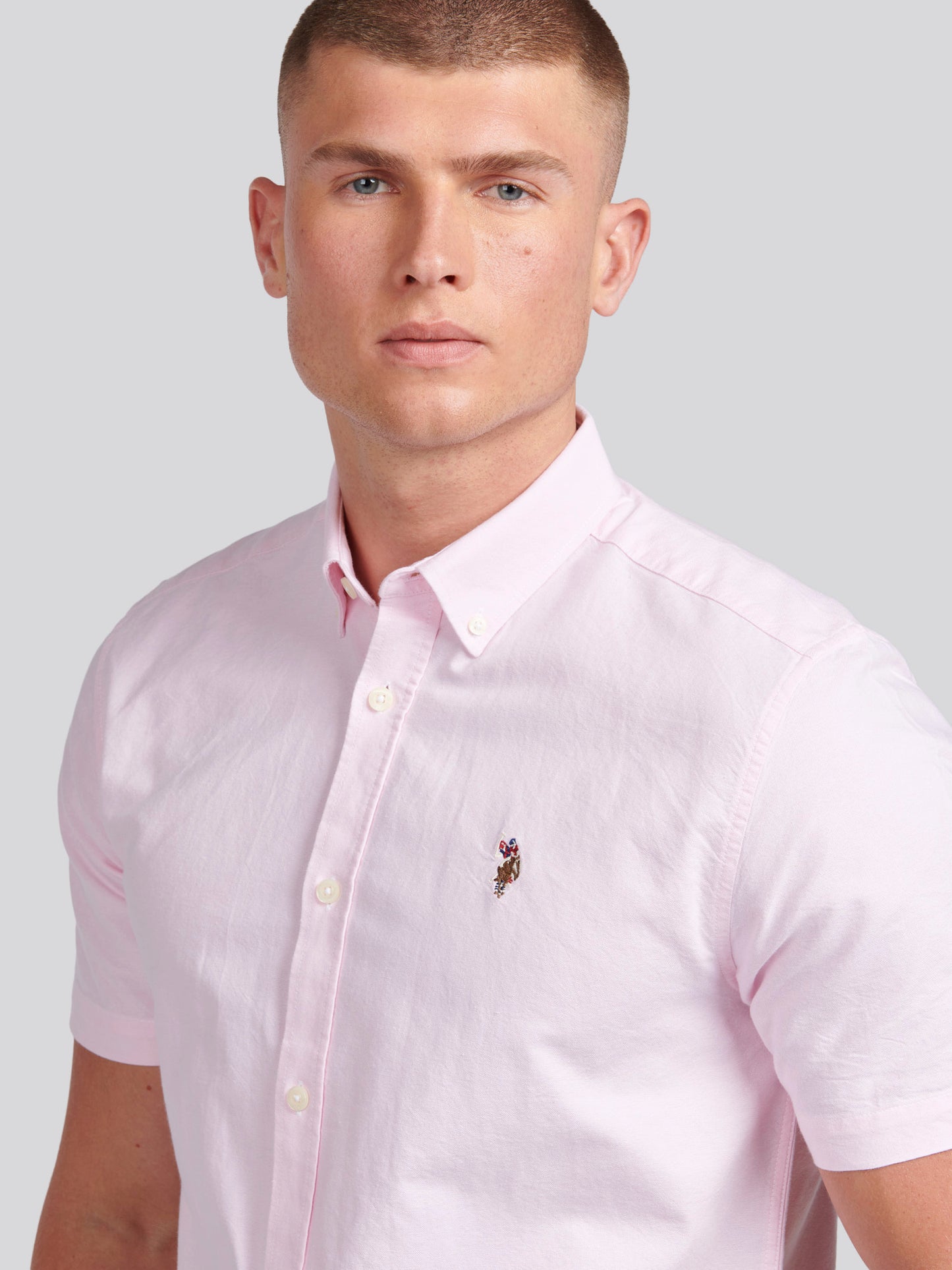 Mens  Short Sleeve Oxford Shirt in Orchid Pink