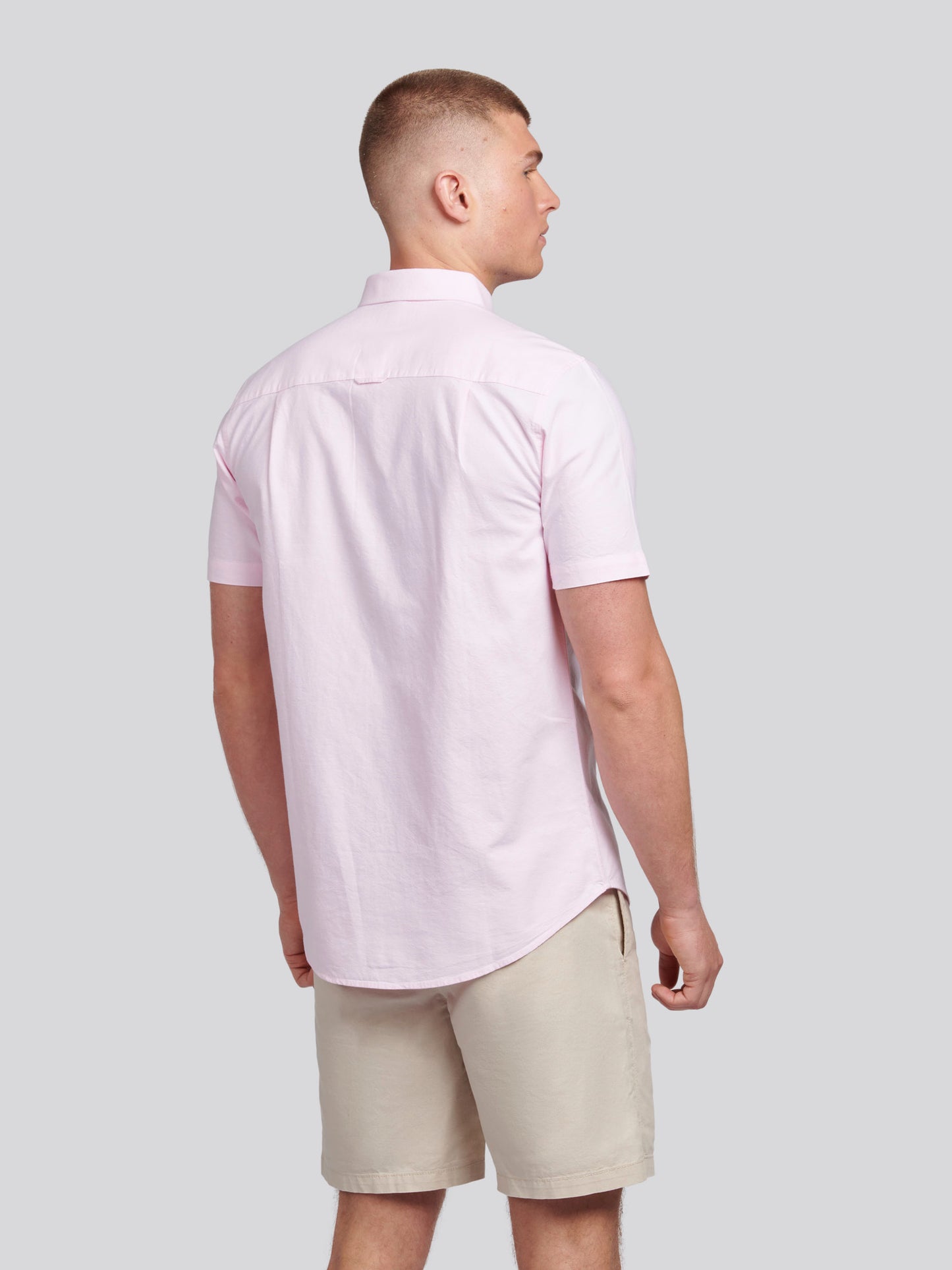 Mens  Short Sleeve Oxford Shirt in Orchid Pink