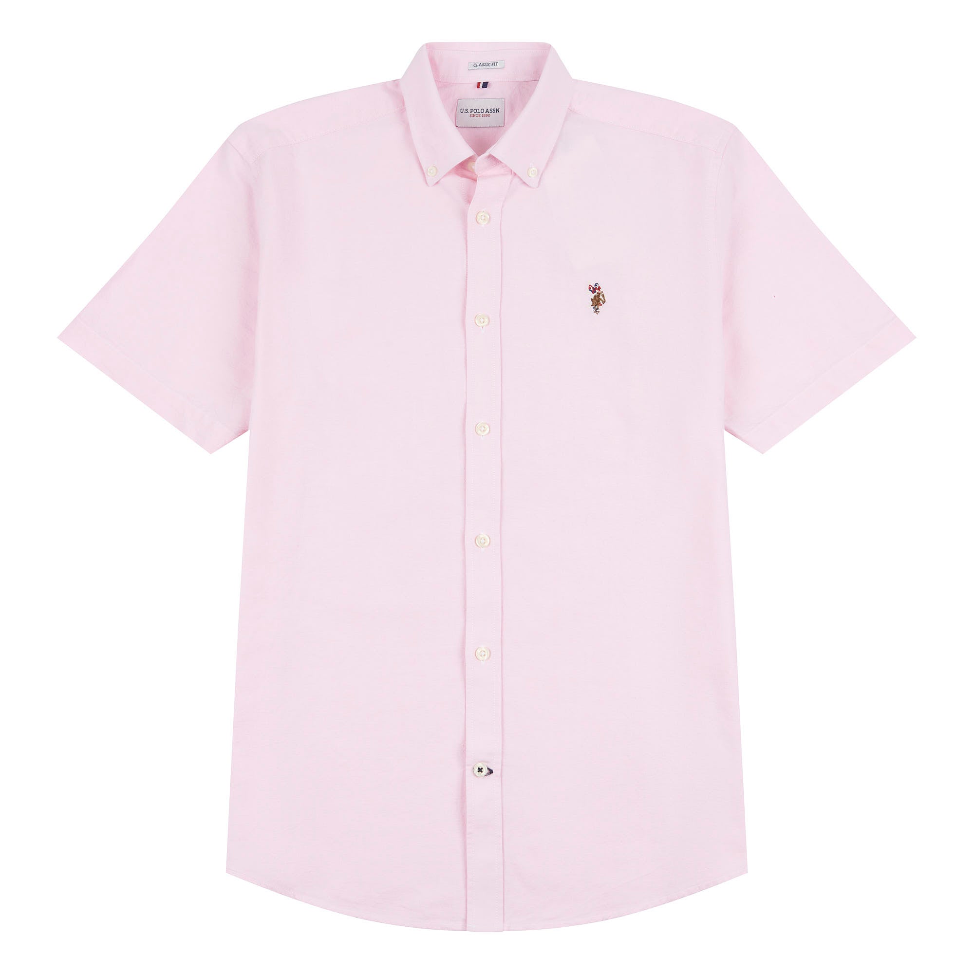 Mens Short Sleeve Oxford Shirt in Orchid Pink