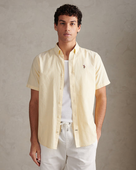 Mens  Short Sleeve Oxford Shirt French Vanilla