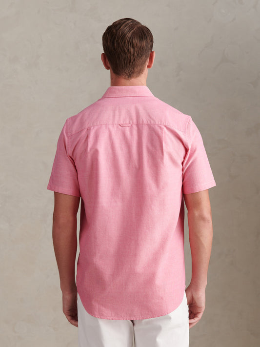 Mens  Short Sleeve Oxford Shirt Chateau Rose