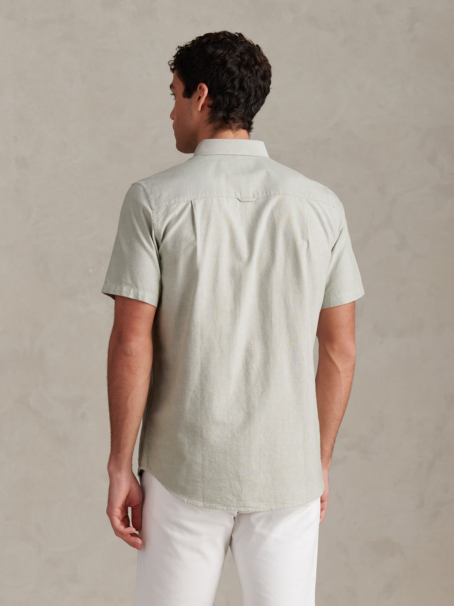 Mens  Short Sleeve Oxford Shirt in Sea Spray