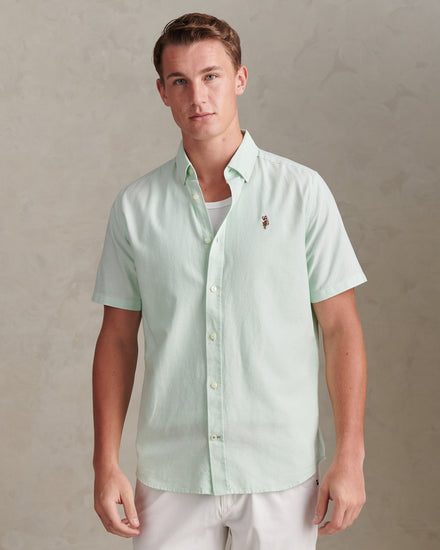 Mens  Short Sleeve Oxford Shirt Bay
