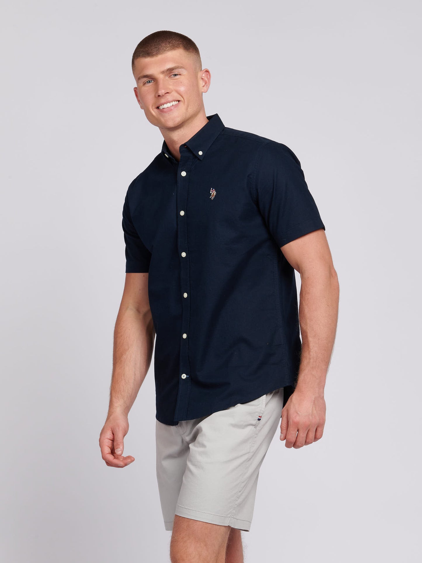 Mens  Short Sleeve Oxford Shirt in Dark Sapphire Navy