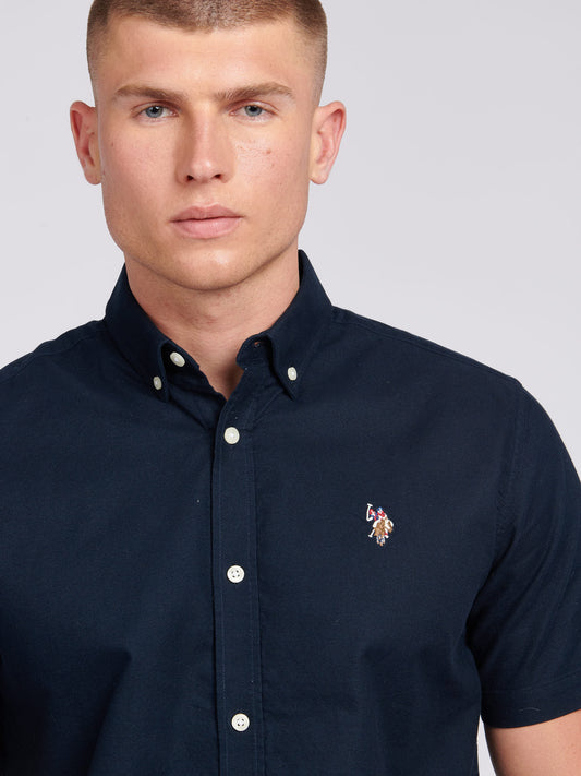 Mens  Short Sleeve Oxford Shirt in Dark Sapphire Navy