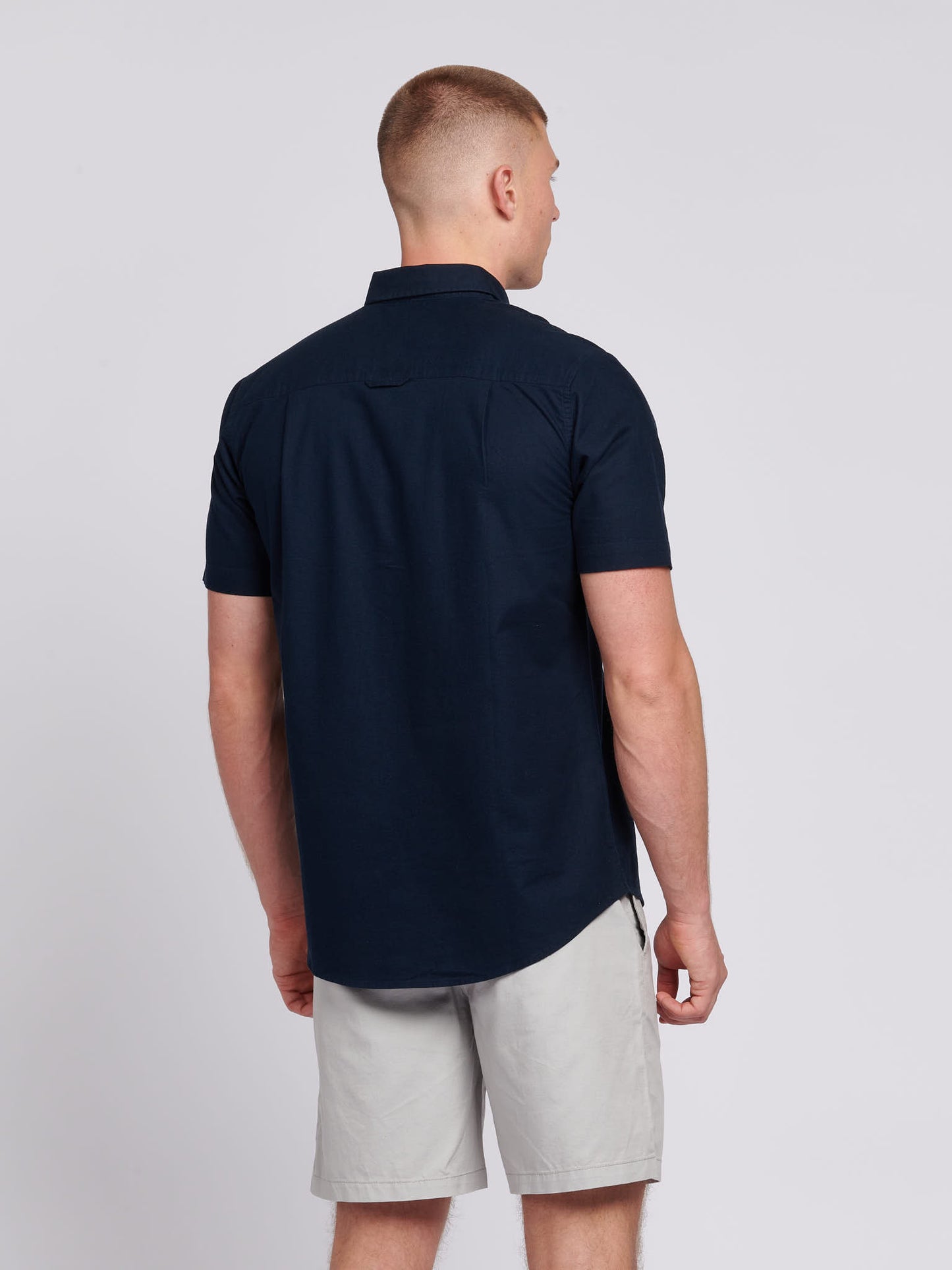 Mens  Short Sleeve Oxford Shirt in Dark Sapphire Navy