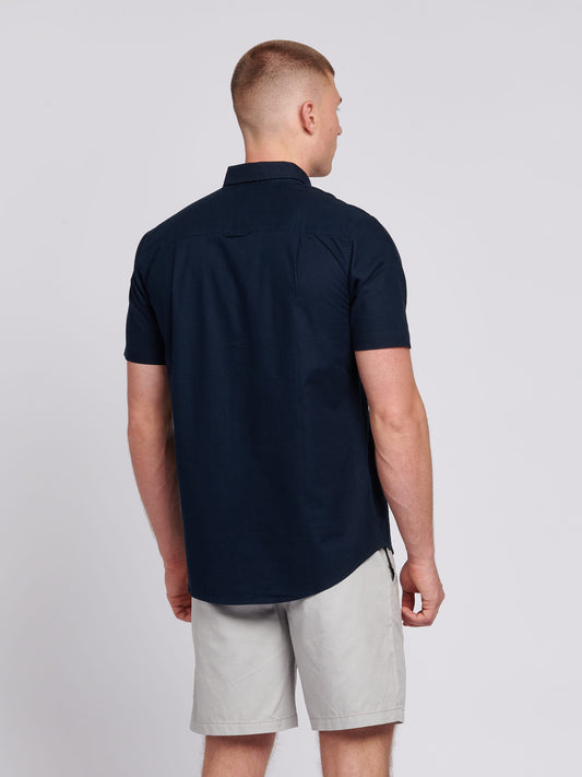 Mens  Short Sleeve Oxford Shirt in Dark Sapphire Navy