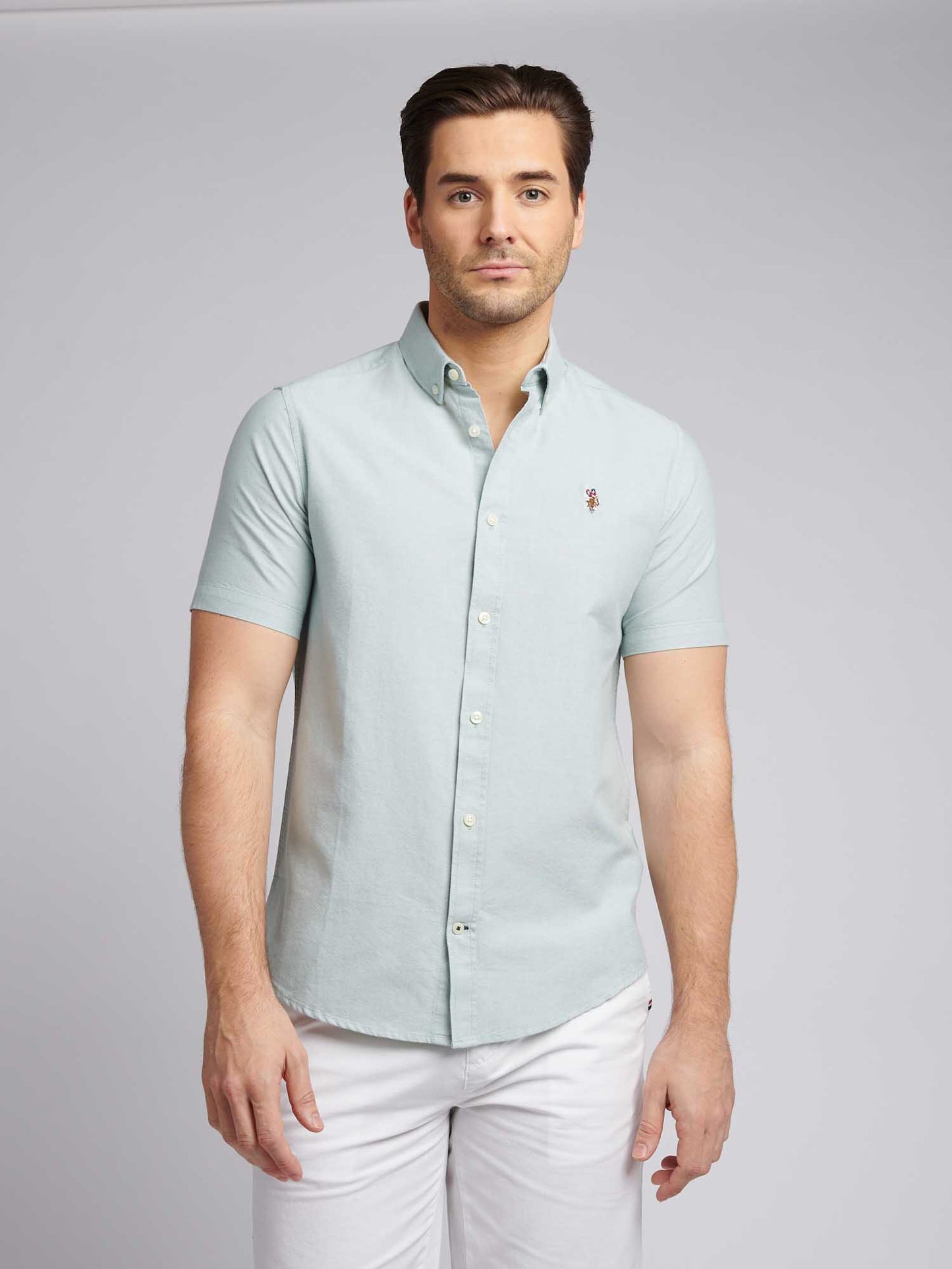Mens  Short Sleeve Oxford Shirt in Green Bay
