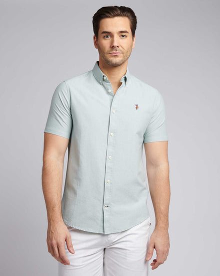 Mens  Short Sleeve Oxford Shirt Green Bay