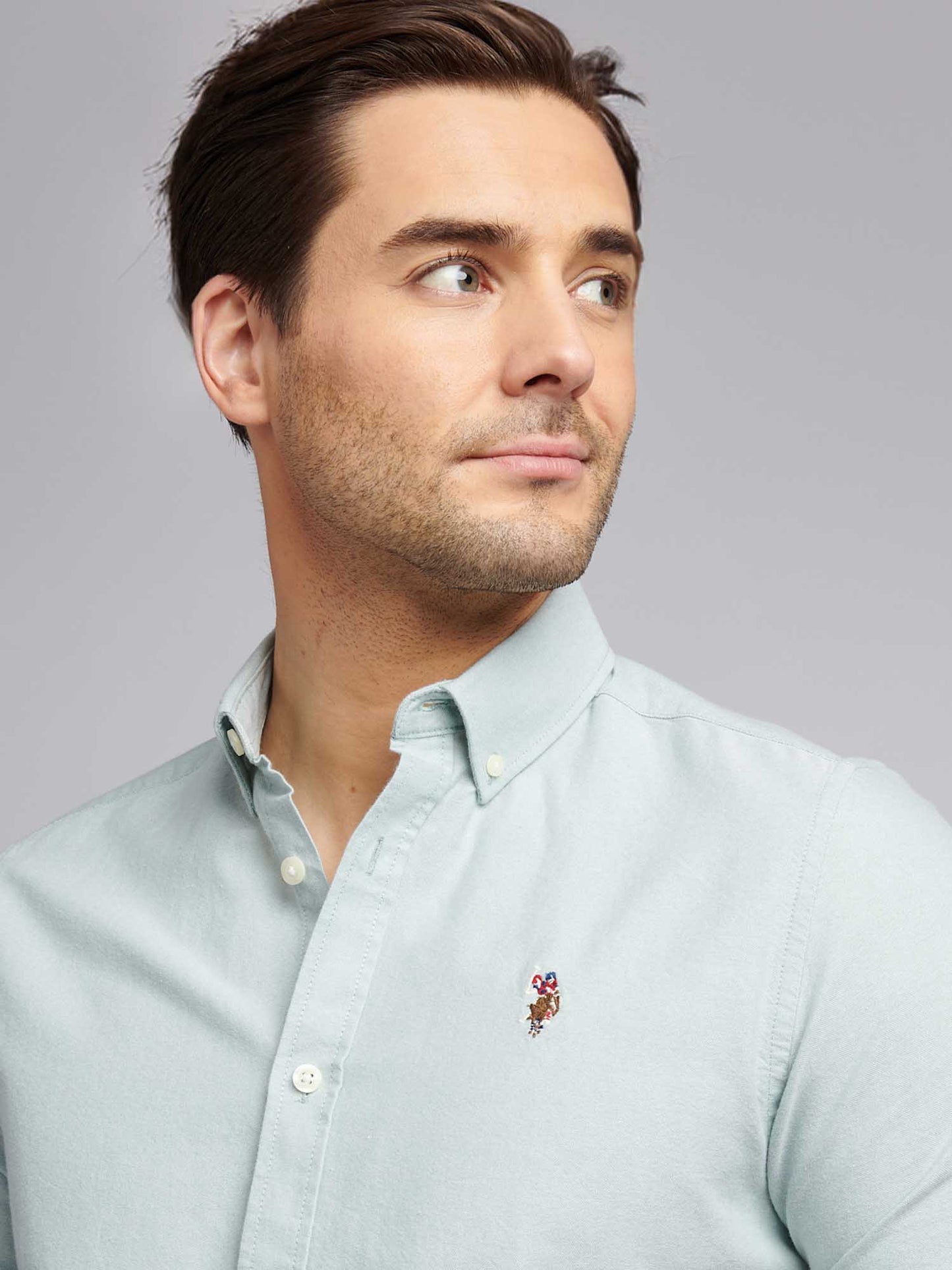 Mens  Short Sleeve Oxford Shirt in Green Bay