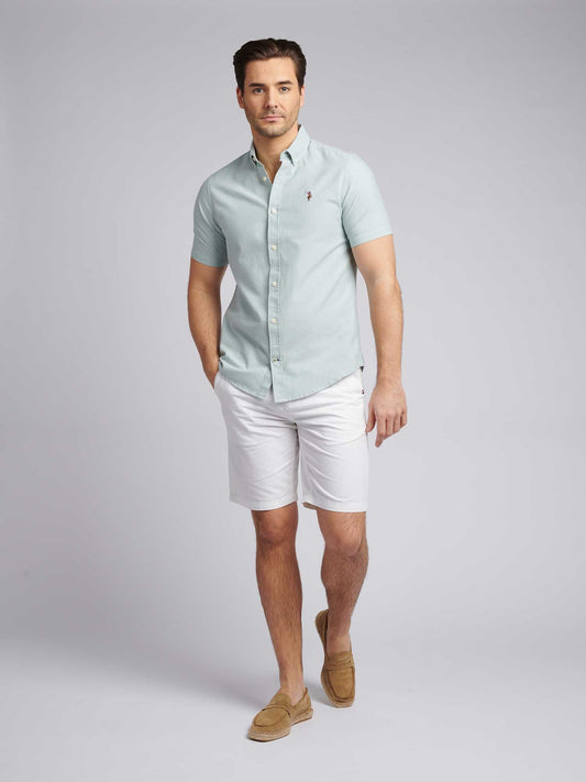 Mens  Short Sleeve Oxford Shirt in Green Bay