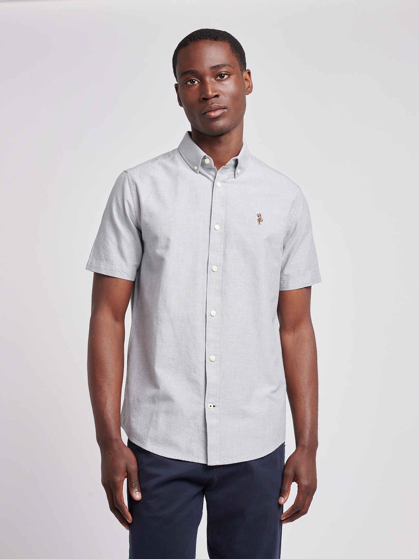 Mens  Short Sleeve Oxford Shirt in Mulled Basil