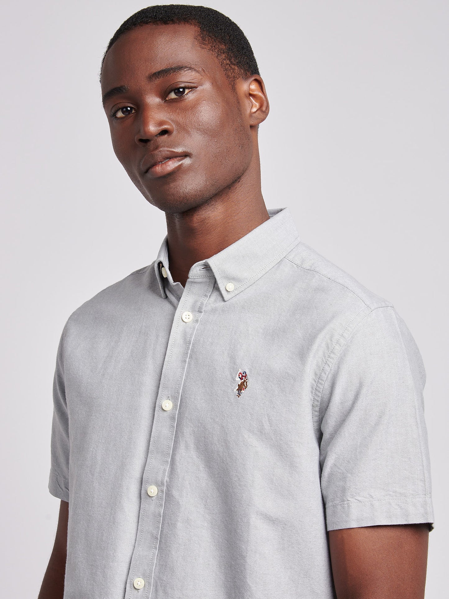 Mens  Short Sleeve Oxford Shirt in Mulled Basil