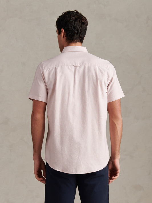 Mens  Short Sleeve Oxford Shirt in Sepia Rose