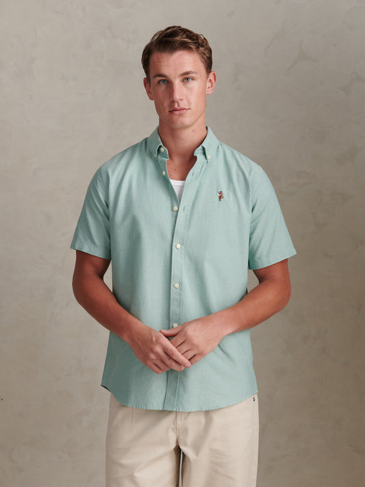 Mens  Short Sleeve Oxford Shirt Aquifer
